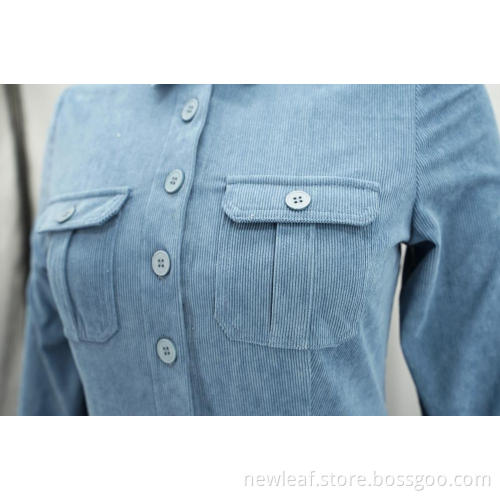 Retro Slim Fit Cord 16W Hemdkleid